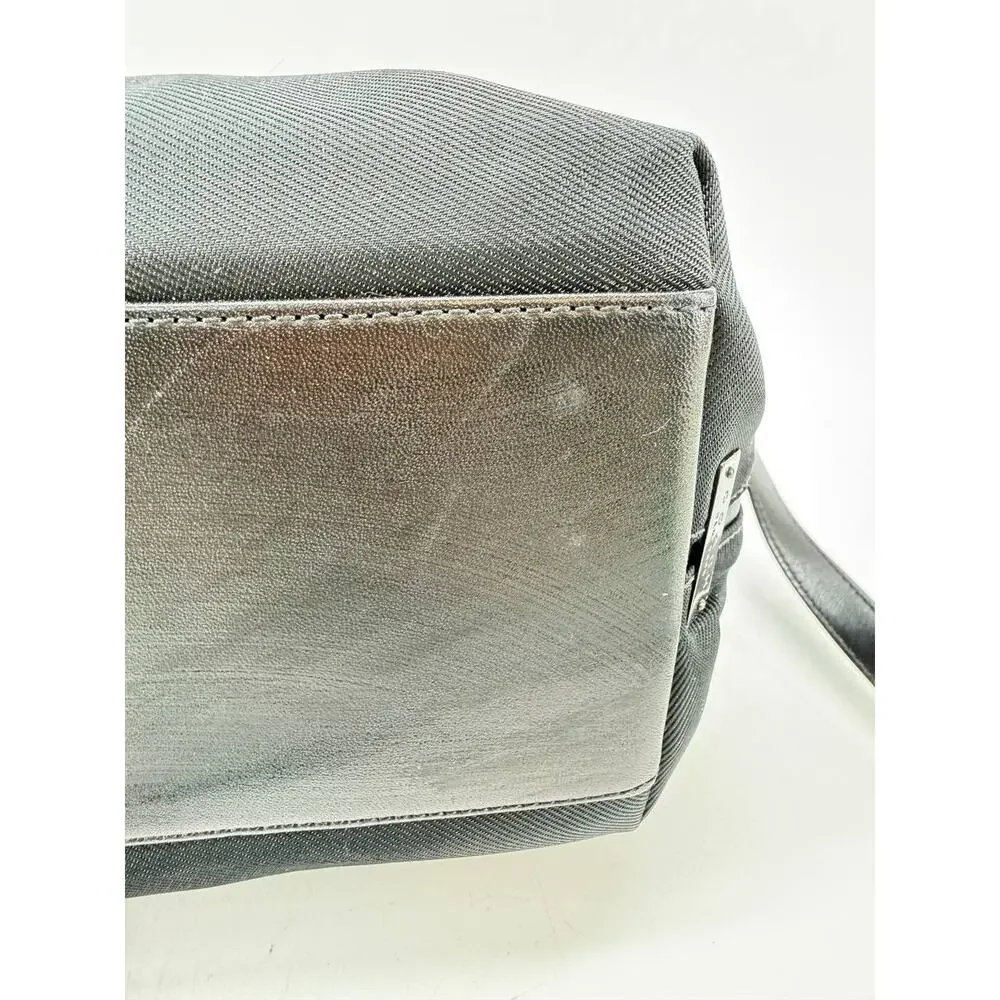 Coach Mercer Satchel 7400 Black Twill Leather Trim Shoulder Crossbody Bag